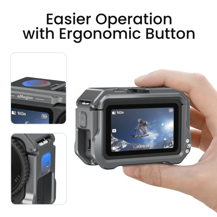 Per DJI OSMO Action 6 aMaginsn Gabbia metallica con sgancio rapido e copriobiettivo in silicone, Action 6 Metal Cage