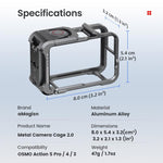 Gabbia protettiva in metallo aMaginsn 2.0 a sgancio rapido per fotocamera DJI OSMO Action 5 Pro /4/3 con copriobiettivo in silicone., Action 5 Pro /4/3 Metal Cage