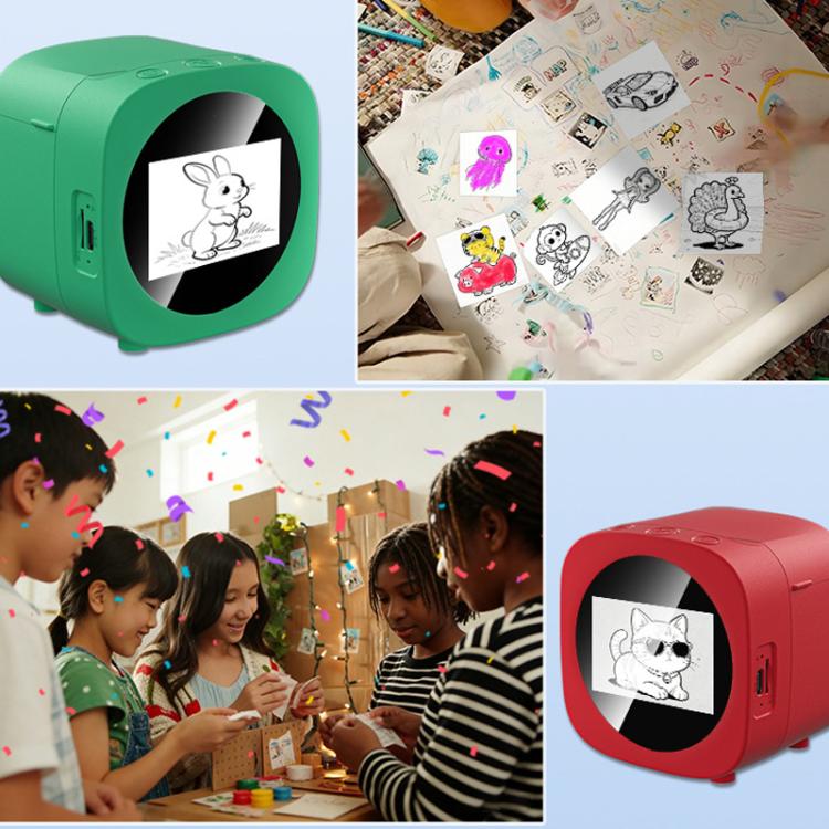 Stampante termica AI con generazione di immagini tramite riconoscimento vocale, 6 modalità creative e schermo HD da 2,4 pollici per bambini.