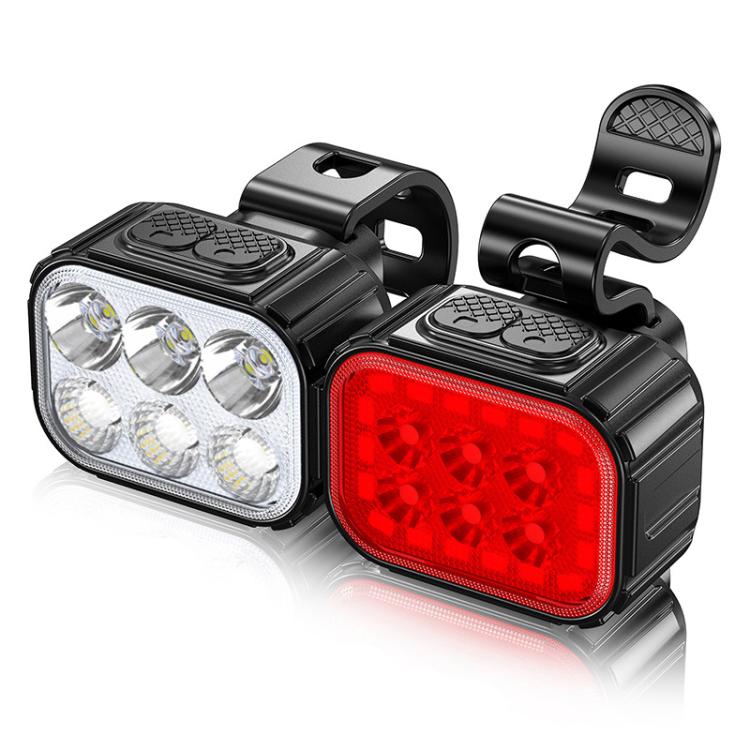 Luce di segnalazione notturna per bicicletta, ricaricabile., CYCLAMI Q6 Front Light+Tail Light