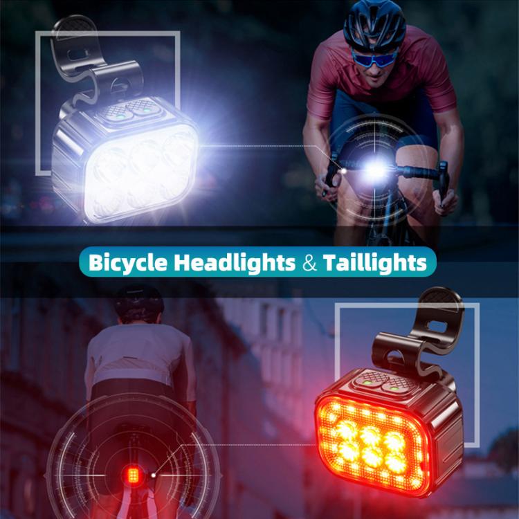 Luce di segnalazione notturna per bicicletta, ricaricabile., CYCLAMI Q6 Front Light+Tail Light