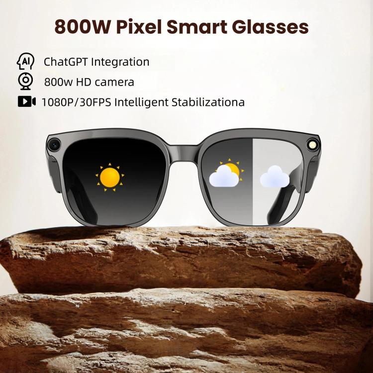Occhiali intelligenti M02S con fotocamera HD da 8 MP, video 1080p, assistente vocale AI, registrazione, traduzione, Transparent, Sunglasses, Photochromic, Transparent+Sunglasses, Transparent+Photochromic