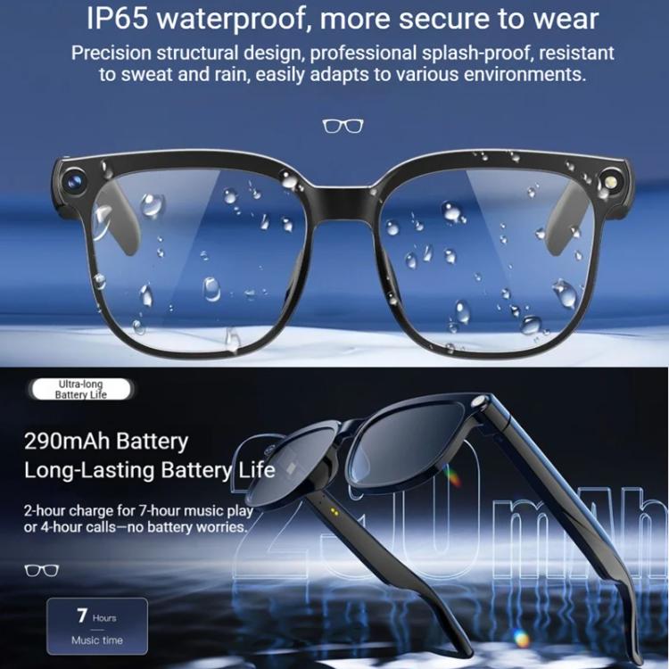 Occhiali intelligenti M02S con fotocamera HD da 8 MP, video 1080p, assistente vocale AI, registrazione, traduzione, Transparent, Sunglasses, Photochromic, Transparent+Sunglasses, Transparent+Photochromic
