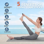 Bastone da yoga multifunzione in metallo, barra per esercizi portatile, strumento ausiliario per il fitness