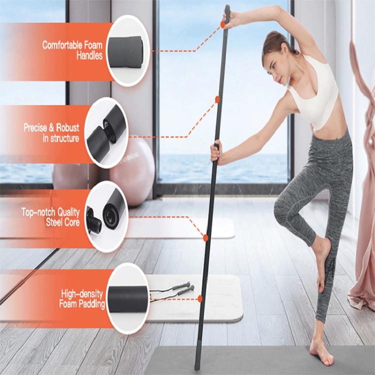 Bastone da yoga multifunzione in metallo, barra per esercizi portatile, strumento ausiliario per il fitness