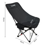 Talrix Sedia da campeggio portatile pieghevole per esterni, ideale per la spiaggia., Classic Black, Classic Gold, Tall Black, Tall Gold, 3-Level Adjustable Black, 3-Level Adjustable Gold, With Leg Rest Black, With Leg Rest Gold