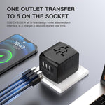 Adattatore da viaggio 3 USB + presa universale Type-C