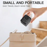 Adattatore da viaggio con 3 porte USB + presa universale Type-C, caricabatterie multifunzione, spina US/EU/UK/AU, 199T-3U