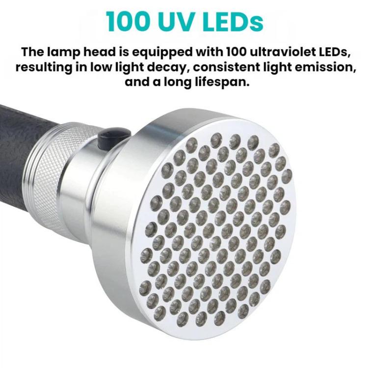 Rilevatore di banconote a LED in lega di alluminio con torcia UV da 100 LED