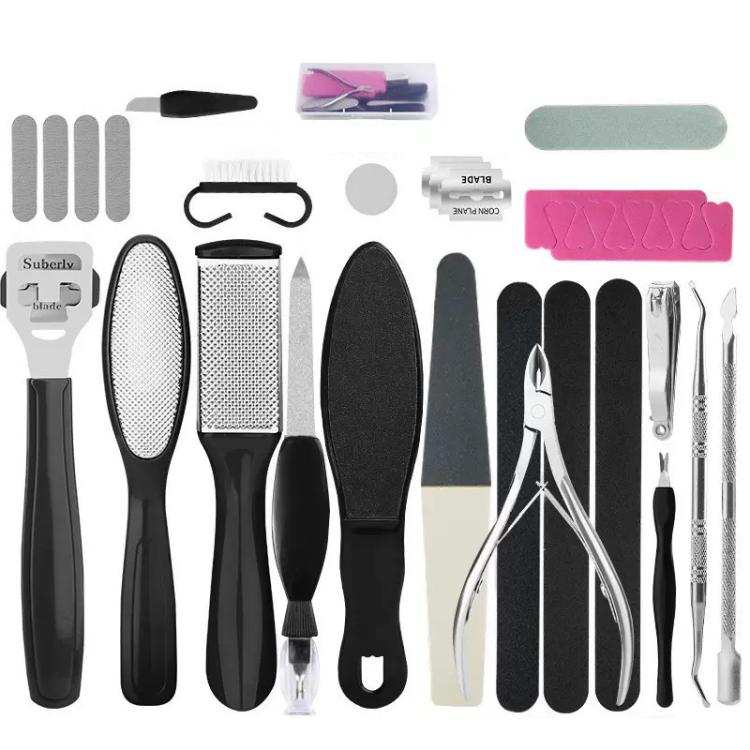 Kit per la cura dei piedi per la rimozione di calli e pelle morta. Set completo per pedicure., 17 In 1, 20 In 1, 23 In 1, 27 In 1