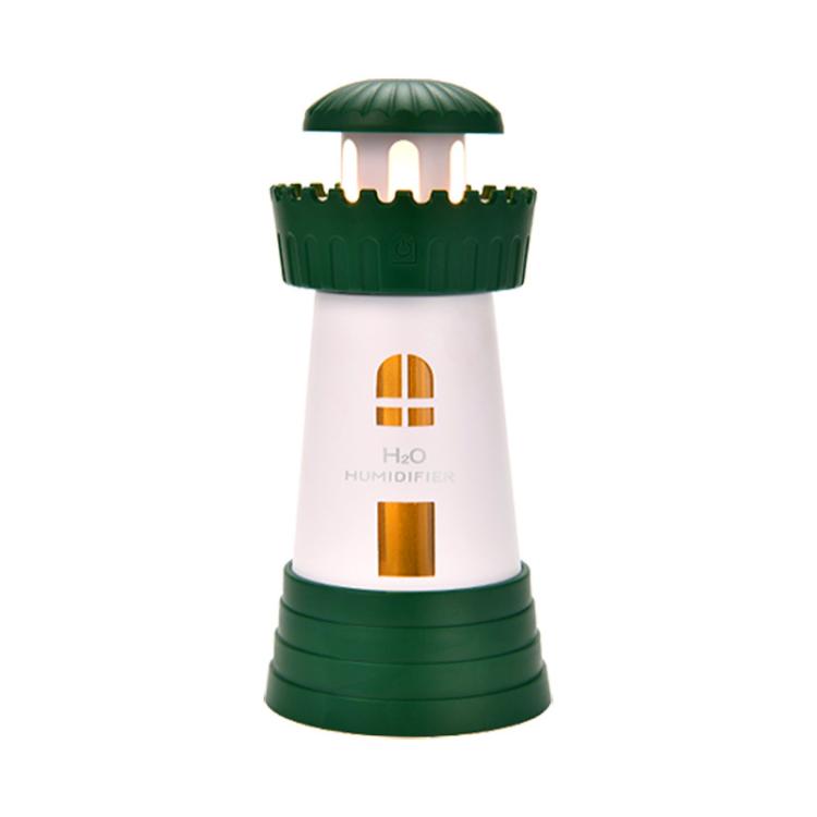 Umidificatore mini compatto a forma di faro da 290 ml, diffusore di nebulizzazione silenzioso per la casa.