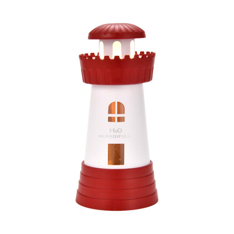Umidificatore mini compatto a forma di faro da 290 ml, diffusore di nebulizzazione silenzioso per la casa.