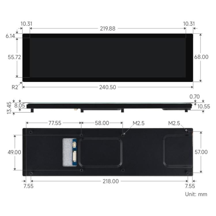 Display touch capacitivo 8,8" IPS Waveshare 33641