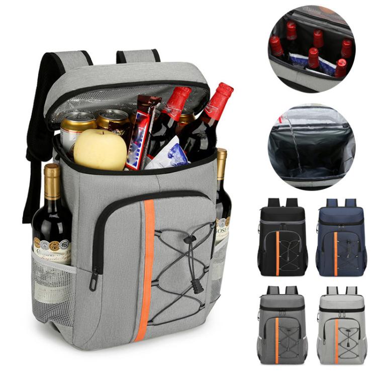 Zaino termico Vanaheimr da 20 litri con rivestimento interno in lamina di alluminio, design multi-tasca e strisce riflettenti.