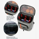 Zaino termico Vanaheimr da 20 litri con rivestimento interno in lamina di alluminio, design multi-tasca e strisce riflettenti.