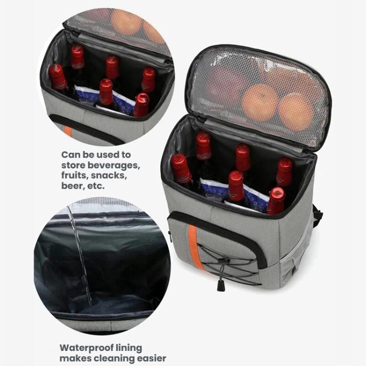 Zaino termico Vanaheimr da 20 litri con rivestimento interno in lamina di alluminio, design multi-tasca e strisce riflettenti.