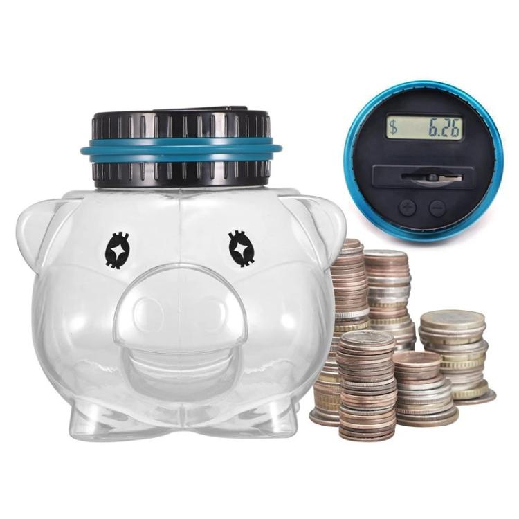 Salvadanaio elettronico contamonete da 1,6 litri, US Dollar, Euro, British Pound, Taiwan Dollar, Japanese Yen, Mexican Peso, Canadian Dollar, Swiss Franc, Polish Z?oty, Russian Ruble