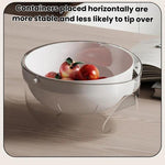 Cestello a doppio strato per lavare e scolare frutta e verdura, ideale per la cucina domestica e per scolare il riso., Transparent White