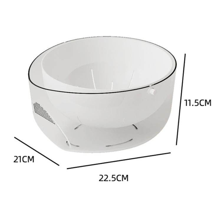 Cestello a doppio strato per lavare e scolare frutta e verdura, ideale per la cucina domestica e per scolare il riso., Transparent White
