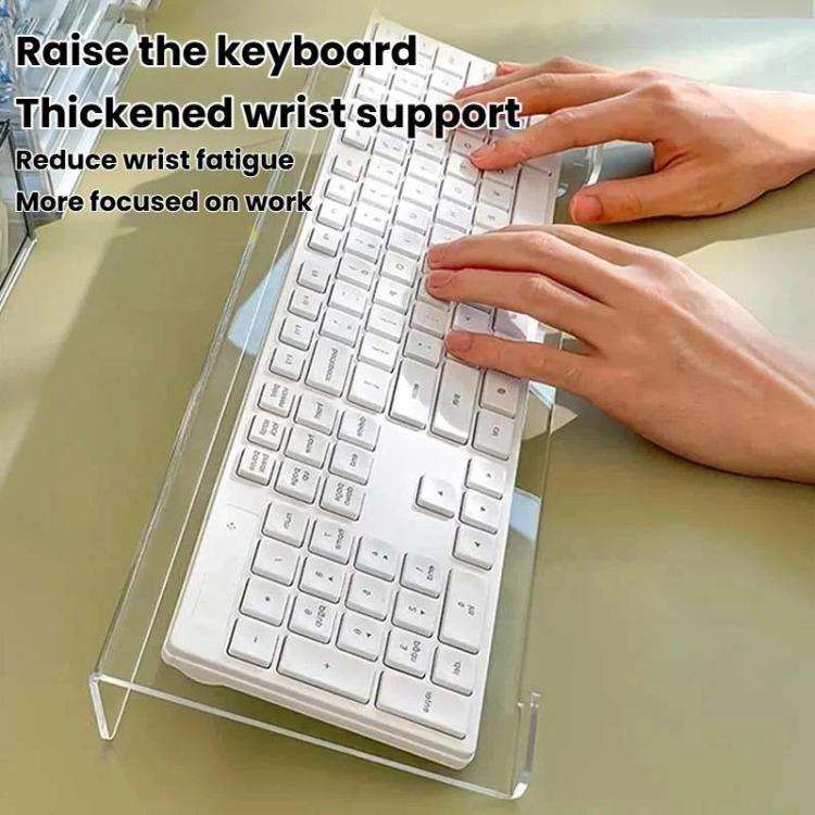 Supporto per tastiera da scrivania in acrilico, mensola per computer e staffa di supporto per la digitazione, Small, Large, Small With Anti-Slip Strip, Large With Anti-Slip Strip