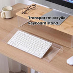 Supporto per tastiera da scrivania in acrilico, mensola per computer e staffa di supporto per la digitazione, Small, Large, Small With Anti-Slip Strip, Large With Anti-Slip Strip
