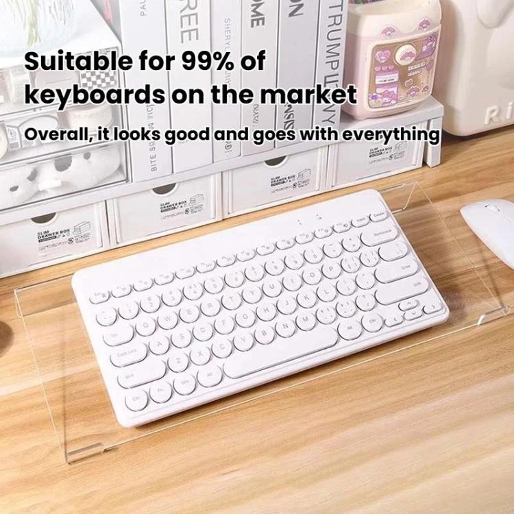 Supporto per tastiera da scrivania in acrilico, mensola per computer e staffa di supporto per la digitazione, Small, Large, Small With Anti-Slip Strip, Large With Anti-Slip Strip