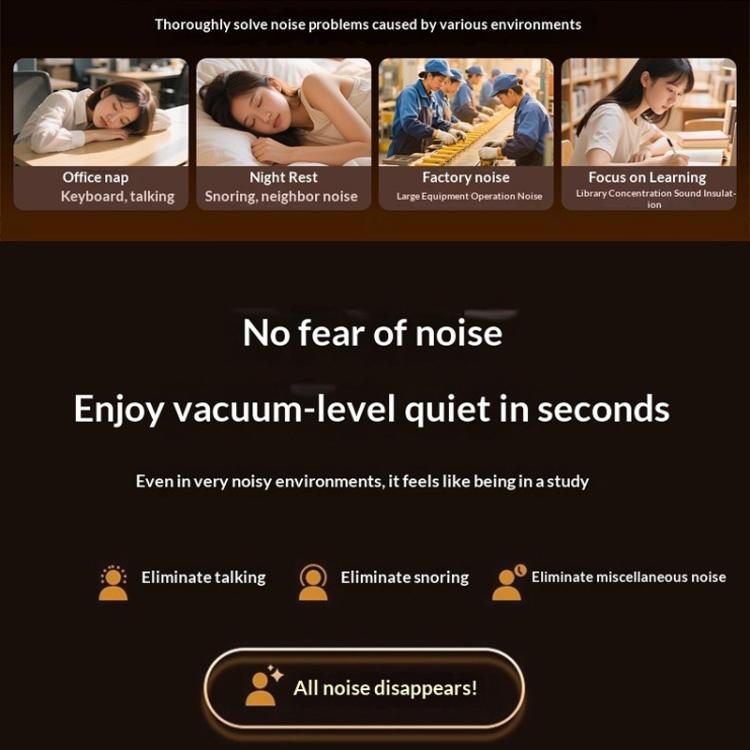 3 paia/confezione Tappi auricolari ad anello con filtro antirumore per il sonno