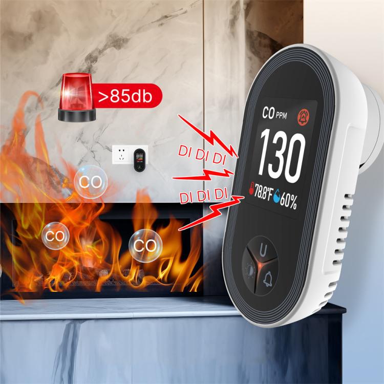 Sensore di allarme per il monitoraggio di temperatura e umidità del rilevatore di monossido di carbonio MOES, 3 In 1 US Plug, 3 In 1 EU Plug, 4 In 1 Gas US Plug, 4 In 1 Gas EU Plug, 4 In 1 Smoke US Plug, 4 In 1 Smoke EU Plug, 5 In 1 Gas+Smoke US Plug  ...