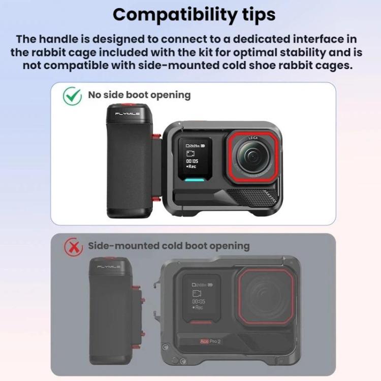 Impugnatura per fotografia di strada Flymile Bluetooth con base a sgancio rapido per DJI Osmo Action 5 Pro / 6