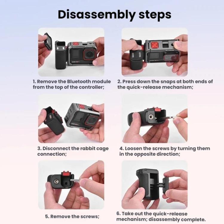 Impugnatura per fotografia di strada Flymile Bluetooth con base a sgancio rapido per DJI Osmo Action 5 Pro / 6