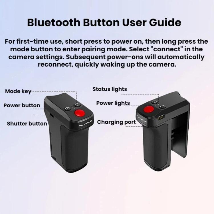 Impugnatura per fotografia di strada Flymile Bluetooth con base a sgancio rapido per DJI Osmo Action 5 Pro / 6
