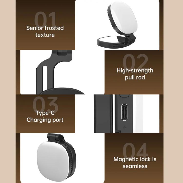 K10 Tri-Color Magnetic Phone Light Live Streaming Photography Beauty Light Portable Outdoor Pocket Selfie Lamp
