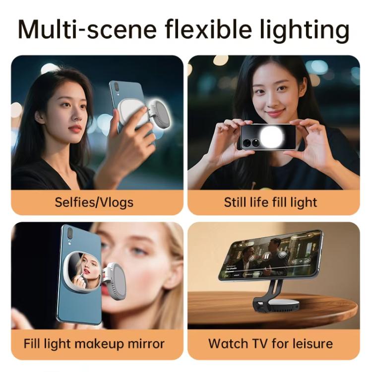 K10 Tri-Color Magnetic Phone Light Live Streaming Photography Beauty Light Portable Outdoor Pocket Selfie Lamp