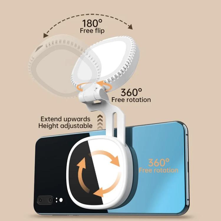 K10 Tri-Color Magnetic Phone Light Live Streaming Photography Beauty Light Portable Outdoor Pocket Selfie Lamp