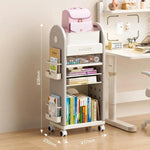 Carrello portaoggetti multifunzionale con cassetti e divisori, ripiano organizer a più livelli con ruote, 3 Layers Pink, 3 Layers Grey, 3 Layers White, 5 Layers Pink, 5 Layers Grey, 5 Layers White