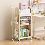 Carrello portaoggetti multifunzionale con cassetti e divisori, ripiano organizer a più livelli con ruote, 3 Layers Pink, 3 Layers Grey, 3 Layers White, 5 Layers Pink, 5 Layers Grey, 5 Layers White