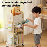Carrello portaoggetti multifunzionale con cassetti e divisori, ripiano organizer a più livelli con ruote, 3 Layers Pink, 3 Layers Grey, 3 Layers White, 5 Layers Pink, 5 Layers Grey, 5 Layers White