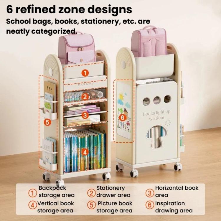 Carrello portaoggetti multifunzionale con cassetti e divisori, ripiano organizer a più livelli con ruote, 3 Layers Pink, 3 Layers Grey, 3 Layers White, 5 Layers Pink, 5 Layers Grey, 5 Layers White
