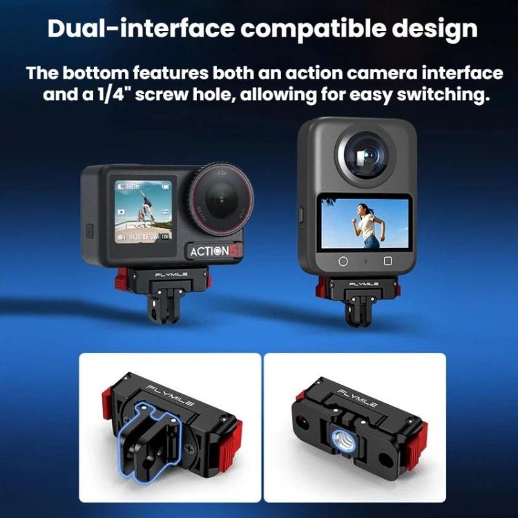 Adattatore a sgancio rapido magnetico Flymile per DJI Osmo 360 / Action 3 / 4 / 5 Pro, Plastic