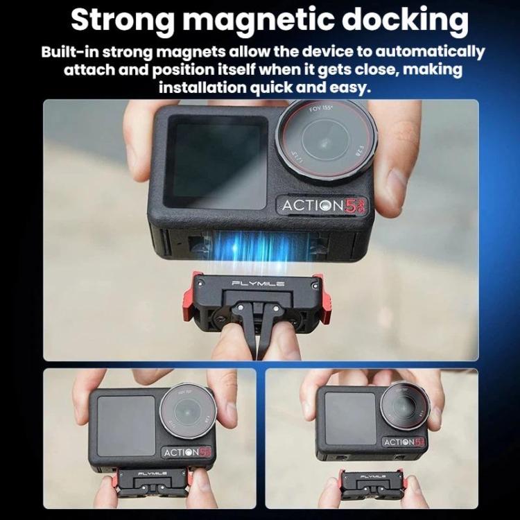 Adattatore a sgancio rapido magnetico Flymile per DJI Osmo 360 / Action 3 / 4 / 5 Pro, Plastic