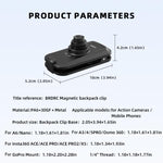 Tracolla a sgancio rapido magnetico per zaino BRDRC Action Cameras, For DJI Action 6 / Nano, For DJI Action 3 / 4 / 5Pro / Osmo 360, For Insta360 Ace Pro 1 / 2 / ACE / X5, For Gopro, 1/4 Interface