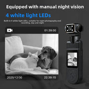 Videocamera da corpo X20 HD con obiettivo, visione notturna a infrarossi, videocamera d'azione portatile., Direct Recording 1080P, 1080P+WFIF, 2K+WIFI