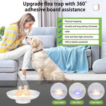 Trappola per pulci e zanzare, alimentata tramite USB/batterie AAA, per interni ed esterni, con luce blu e calda.