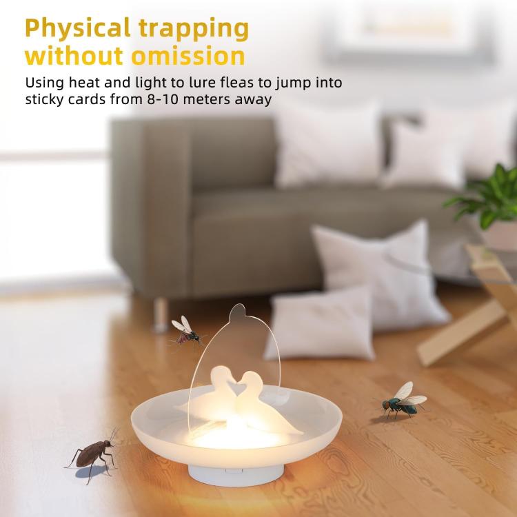 Trappola per pulci e zanzare, alimentata tramite USB/batterie AAA, per interni ed esterni, con luce blu e calda.