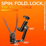 Supporto per telefono da indossare al collo, ciclismo, visuale in prima persona, montaggio sul petto, stabilizzazione anti-vibrazione, Magnetic, Clip, Action Camera