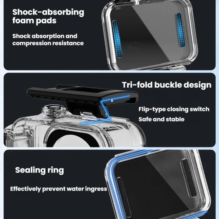 Custodia impermeabile magnetica a sgancio rapido per DJI Osmo Action 6 Flymile 60m Diving