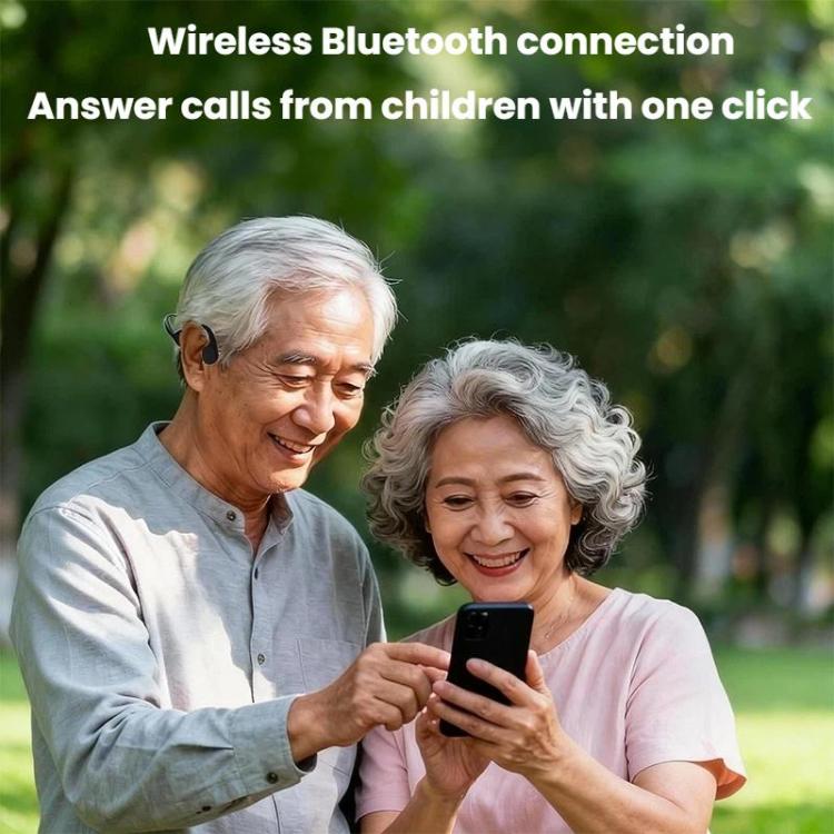 Apparecchio acustico a conduzione ossea con Bluetooth integrato e microfono incorporato., Dark Gray