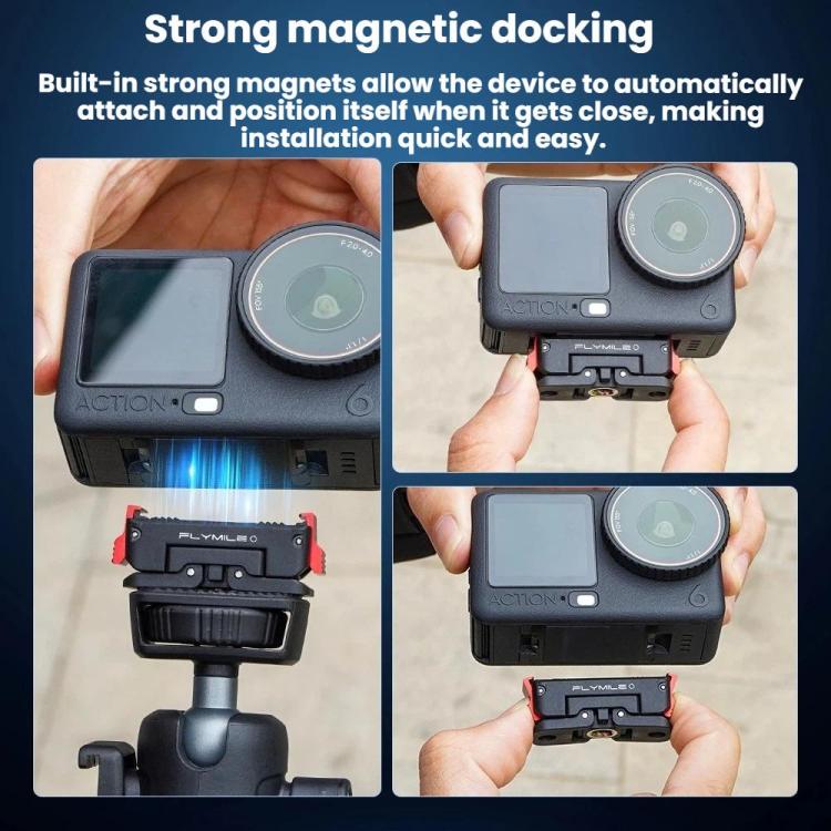 Per DJI Osmo Action 6, base di espansione magnetica a sgancio rapido con rotazione.
