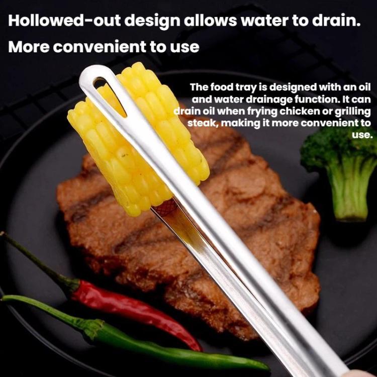 Pinze da barbecue in acciaio inossidabile per buffet, pinze da cucina resistenti al calore per alimenti, 24cm, 201 Stainless Steel