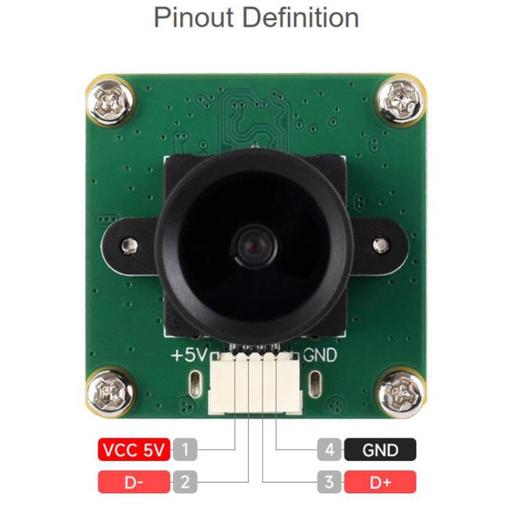 Fotocamera USB OS05A10 5MP con porta Type-C e connettore 4 pin